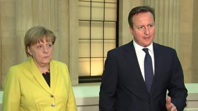 David Cameron and Angela Merkel