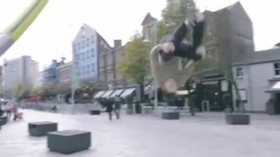 A Cardiff freerunner in action