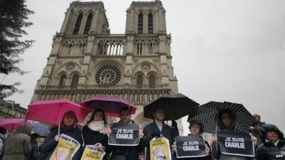 People in front of Notre Dame Cathedral