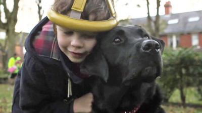 Oliver and his buddy dog Lucy