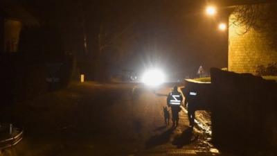 Police in Longpont, northern France, 8 January