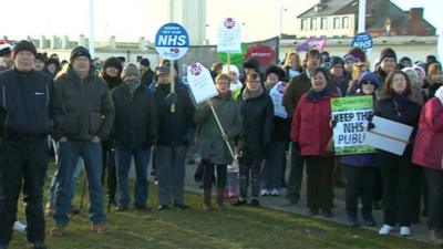 Protestors in Hartlepool