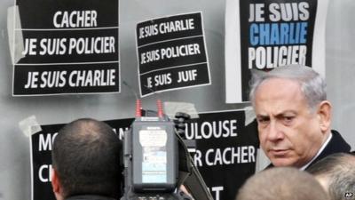 Israeli Prime Minister Benjamin Netanyahu at kosher market