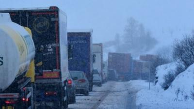 Vehicles stuck in snow