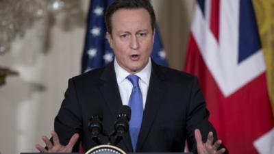 British Prime Minister David Cameron speaks during a joint news conference with President Barack Obama, Friday, Jan. 16, 2015,