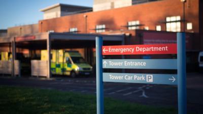 Ambulances outside the Accident and Emergency department of Gloucestershire Royal Hospital (file picture)