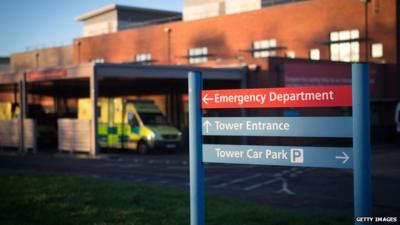 Ambulances outside the Accident and Emergency department of Gloucestershire Royal Hospital (file picture)