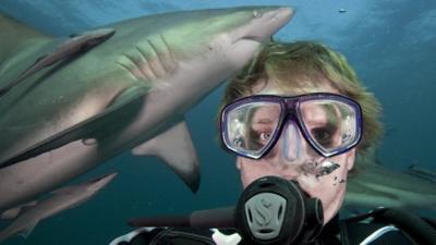 Aaron Gekoski with a shark