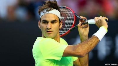 Roger Federer in action at the 2015 Australian Open