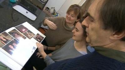 Kellie Maher with her parents