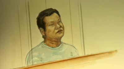 Court drawing of Victorino Chua