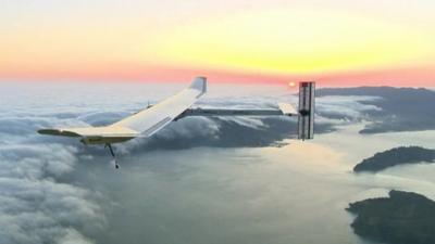 The Solar Impulse 2 in flight
