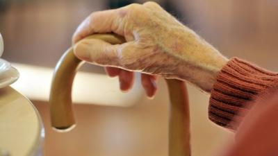 Elderly woman's hand