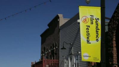 Street banner advertising Sundance Film Festival