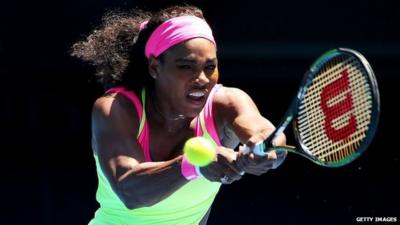 Serena Williams in action at the 2015 Australian Open