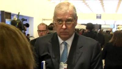 Prince Andrew arrives in Davos