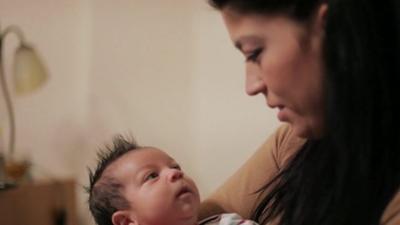Eleni Lazarou and her baby