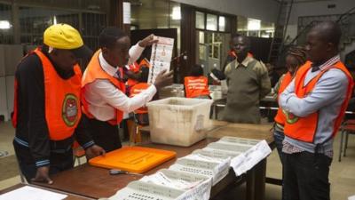 Votes are counted in Lusaka