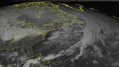 This NOAA satellite image taken Sunday, Jan. 25, 2015 at 12:45 PM EST shows mostly clear skies dominating the southeastern United States as a surface ridge is intruding into the area thus stabilizing atmospheric conditions. A large clipper system can be seen over the middle Mississippi River Valley with an area of mixed rain and snow showers. This system is expected to heavily impact New England tomorrow evening through Tuesday with a large amount of snowfall. The National Weather Service has issued a Critical Weather Day that is in effect until Thursday evening