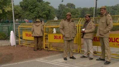 Indian police in Delhi