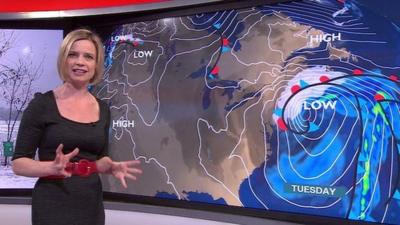 Sarah Keith-Lucas and weather graphic