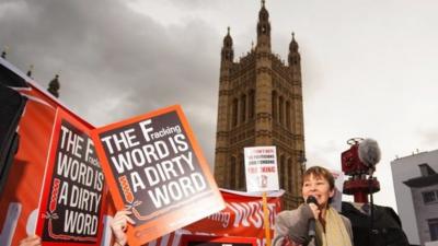 Anti-fracking campaigners in London