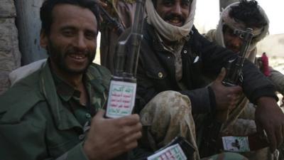 Houthi fighters in Yemen