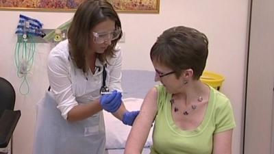 volunteer receives vaccine