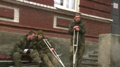 Injured Ukrainian troops