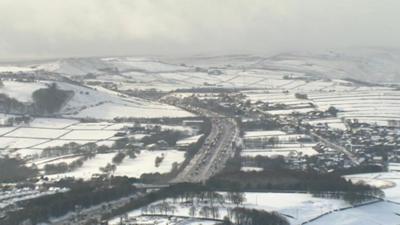 The M62 in the snow