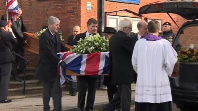 The funeral of Bernard and Irene Jordan