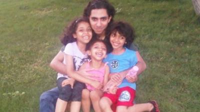 Raif Badawi with his children