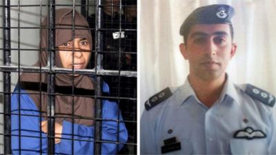 Sajida al-Rishawi and Moaz al-Kasasbeh