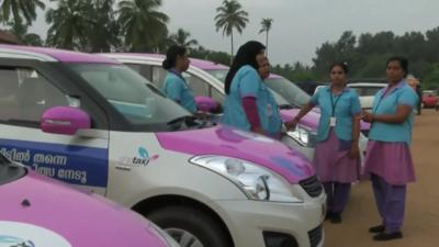 Female taxi drivers in India