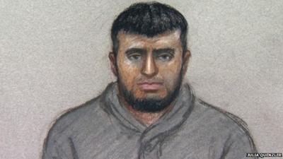 Court sketch of Imran Khawaja