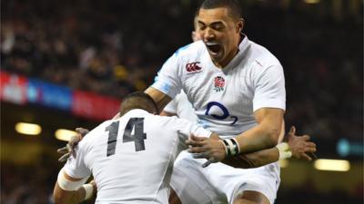 England celebrate Wales victory