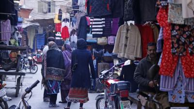 Second-hand clothes market in Lahore, Pakistan