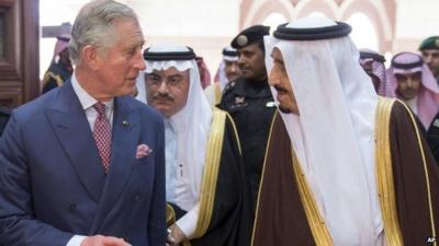 Prince Charles with Saudi King Salman bin Abdulaziz al-Saud