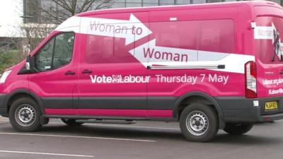 Labour's pink campaign bus