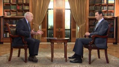 Jeremy Bowen interviewing Bashar al-Assad