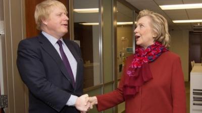 Boris Johnson and Hillary Clinton