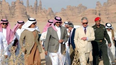 Prince Charles with Saudi Arabia's Prince Sultan bin Salman