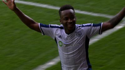 Saido Berahino puts West Brom 4-0 ahead.