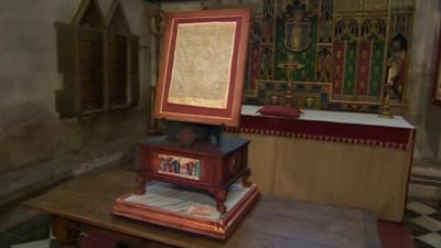 Magna Carta cake in Salisbury Cathedral