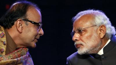 India's Finance Minister Arun Jaitley and Prime Minister Narendra Modi