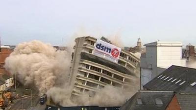 Demolition of New Walk office buildings in Leicester