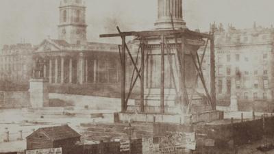 William Fox Talbot's photo of Nelson’s Column under construction, 1844