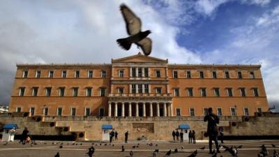 Parliament building in central Athens, Greece