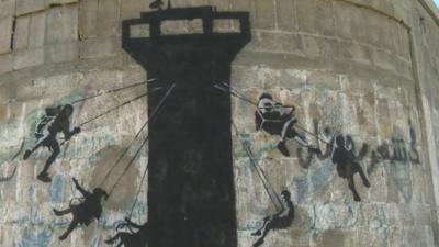A Banksy mural in Gaza