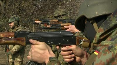 Fighters in Mariupol